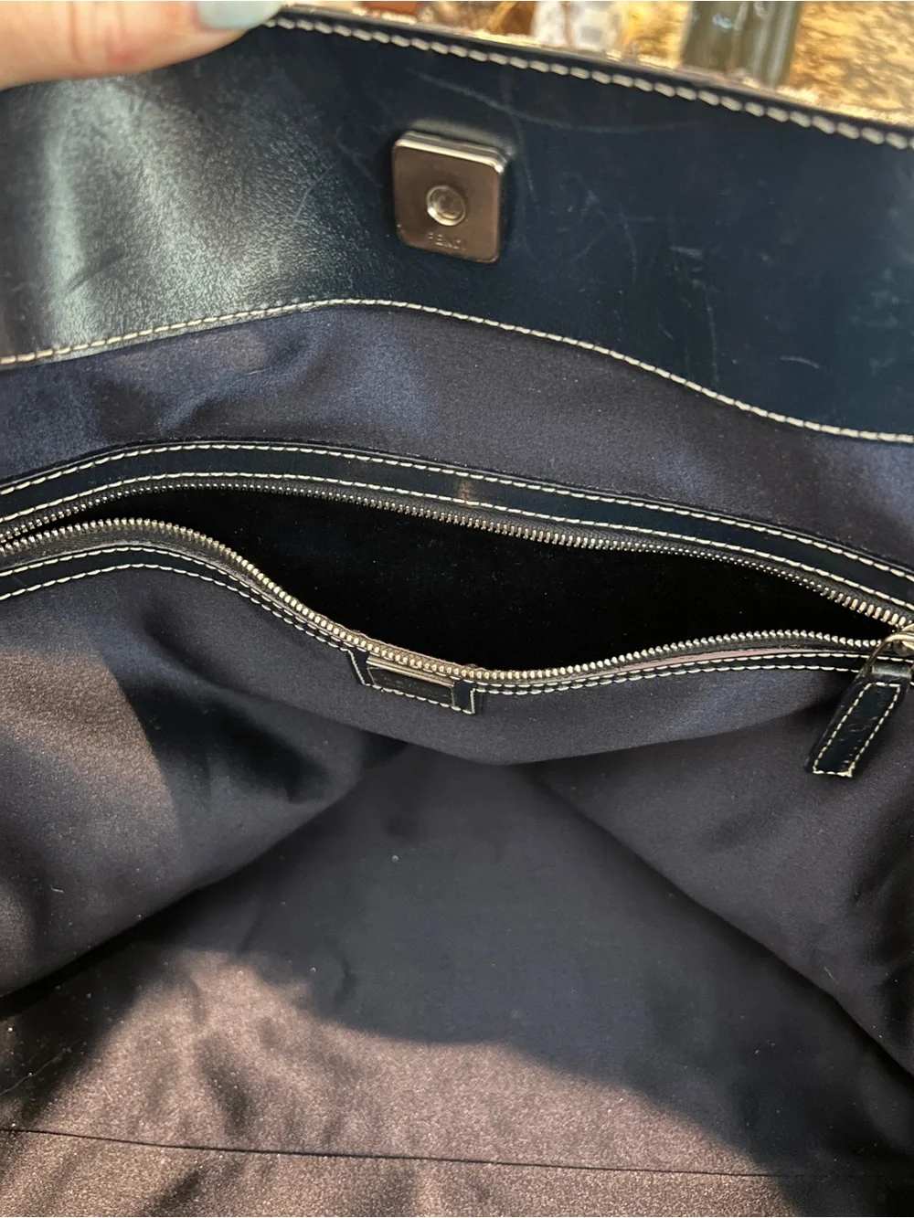 Fendi Blue Monogram Tote Bag
